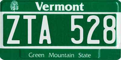 VT license plate ZTA528
