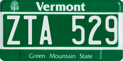 VT license plate ZTA529