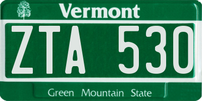 VT license plate ZTA530
