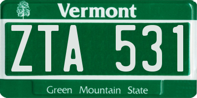 VT license plate ZTA531