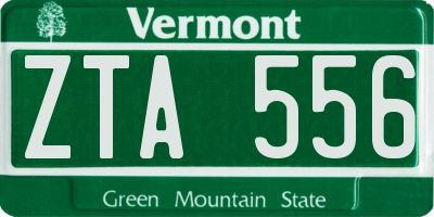 VT license plate ZTA556