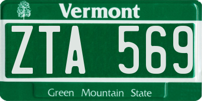 VT license plate ZTA569