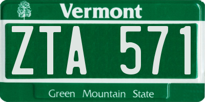 VT license plate ZTA571
