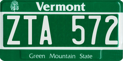 VT license plate ZTA572