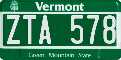 VT license plate ZTA578