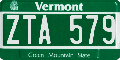 VT license plate ZTA579