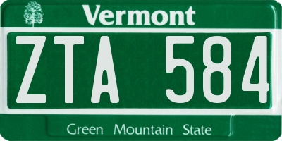 VT license plate ZTA584