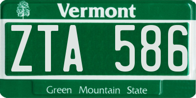 VT license plate ZTA586