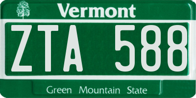 VT license plate ZTA588