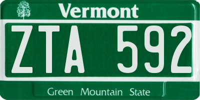 VT license plate ZTA592