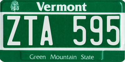 VT license plate ZTA595