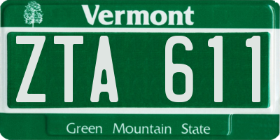 VT license plate ZTA611