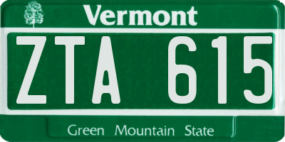 VT license plate ZTA615