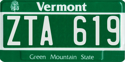 VT license plate ZTA619
