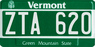 VT license plate ZTA620