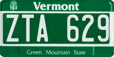 VT license plate ZTA629
