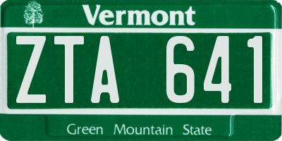 VT license plate ZTA641