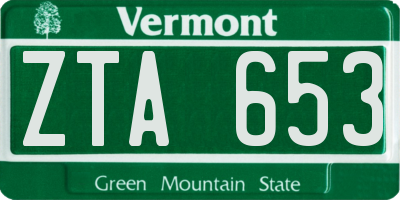 VT license plate ZTA653