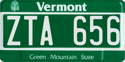 VT license plate ZTA656