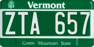 VT license plate ZTA657