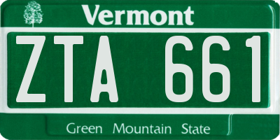 VT license plate ZTA661