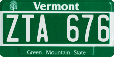 VT license plate ZTA676