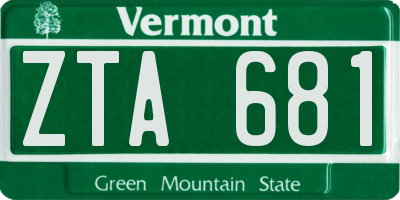 VT license plate ZTA681