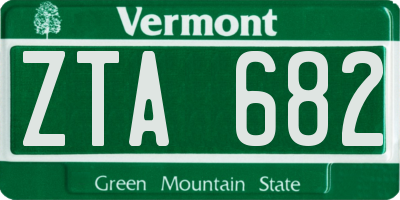 VT license plate ZTA682