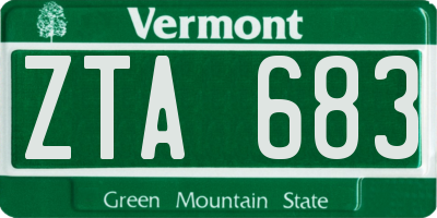 VT license plate ZTA683