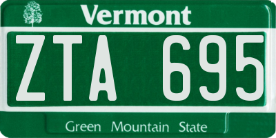 VT license plate ZTA695
