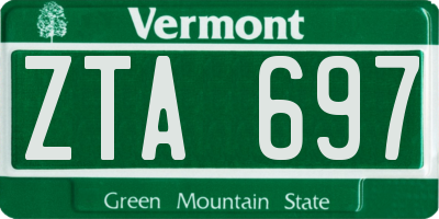 VT license plate ZTA697