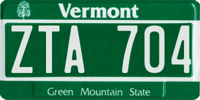 VT license plate ZTA704