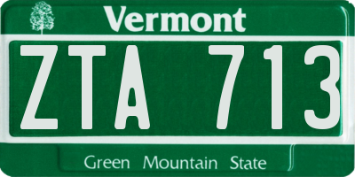 VT license plate ZTA713