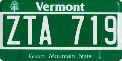 VT license plate ZTA719