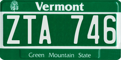 VT license plate ZTA746