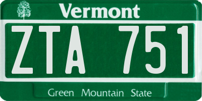 VT license plate ZTA751