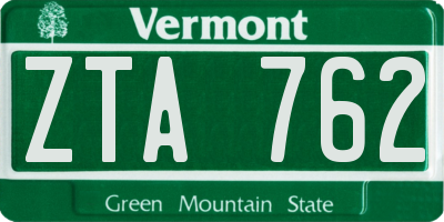 VT license plate ZTA762