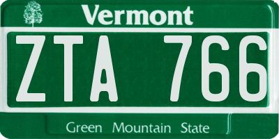 VT license plate ZTA766