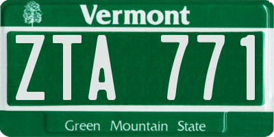 VT license plate ZTA771