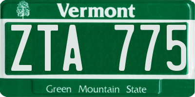 VT license plate ZTA775