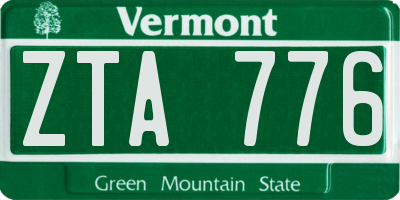 VT license plate ZTA776