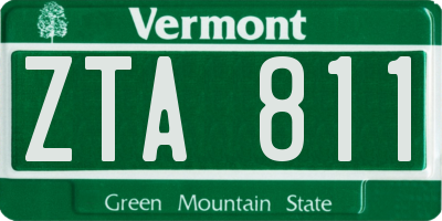 VT license plate ZTA811