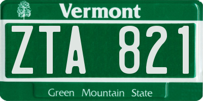 VT license plate ZTA821