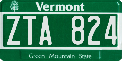 VT license plate ZTA824