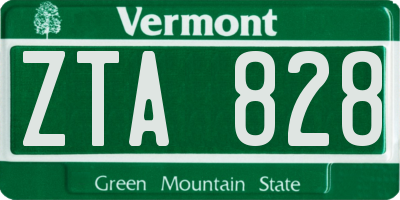VT license plate ZTA828