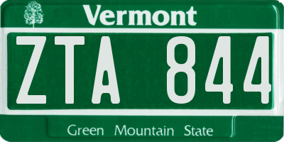 VT license plate ZTA844