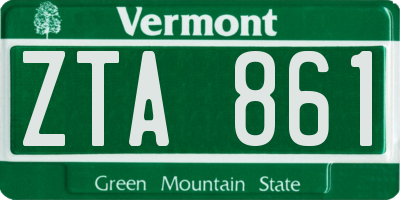 VT license plate ZTA861