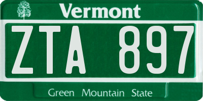 VT license plate ZTA897