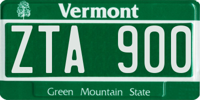 VT license plate ZTA900