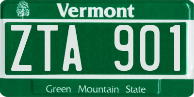 VT license plate ZTA901